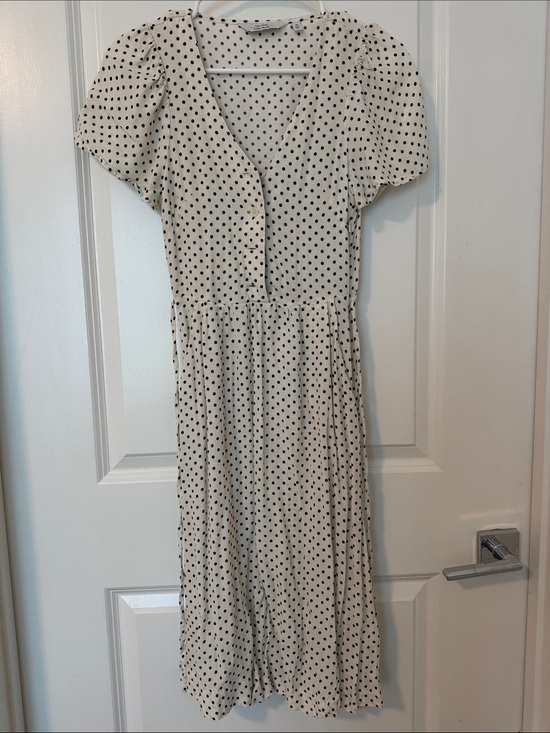 & Other Stories Dresses & Skirts - & Other Stories Polka Dot V-Neck Midi Dress Flutter Sleeve